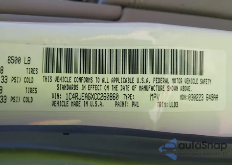 2012 Jeep Grand Cherokee Laredo z USA, uszkodzony, nr VIN 1C4RJEAGXCC260860